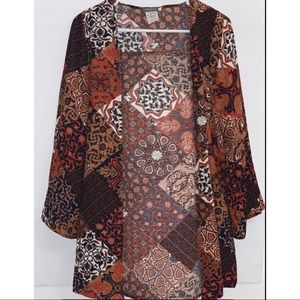 Earthbound Trading Earthy Colored Boho Kimono - S